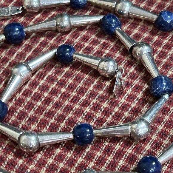 Sterling & Lapis Native American Necklace - Picture 11 of 14